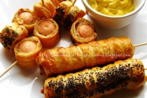 Pigs in Blankets - Hot dog pe băţ