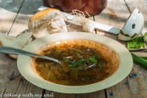 Ciorba de loboda si spanac (Sour soup, with orach and baby spinach)