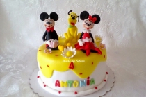 Tort cu Mickey Mouse, Minnie Mouse si Pluto