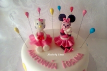 Tort cu Hello Kitty si Minnie Mouse